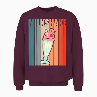 Milkshake Retro Colorful Unisex Sweatshirt - Maroon