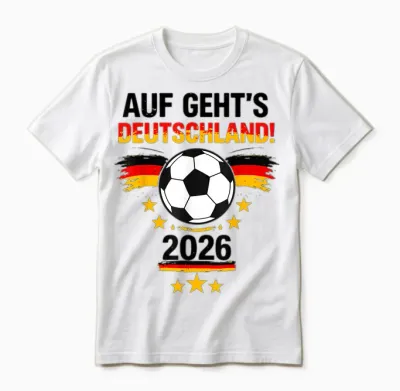 Auf Geht's Deutschland 2026 Fußball Deutschland Fan Unisex T-Shirt - White