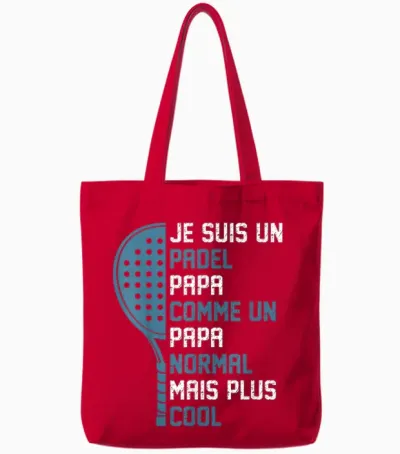 Fête Des Pères Padeliste Je Suis Un Padel Papa Tote Bags - Red