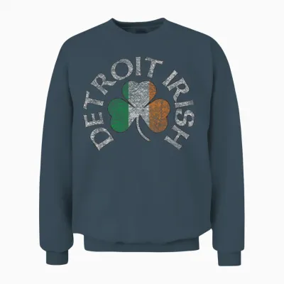 Detroit Irish Shamrock Apparel Unisex Sweatshirt - Dark Heather