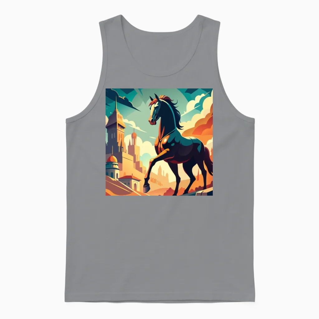 Horse War of Heroes Lovers Gift Unisex Tank Top in Sport Grey