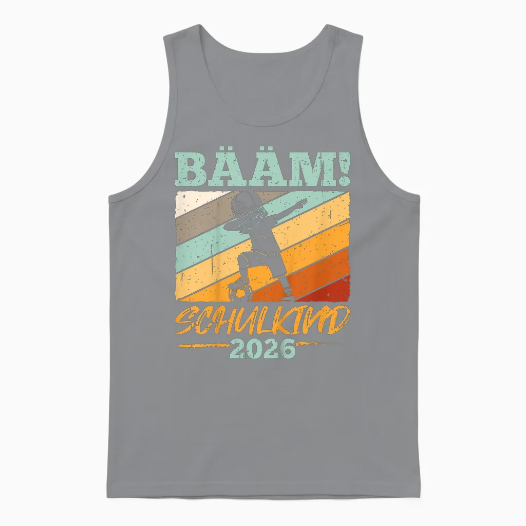 Kinder Bääm Schulkind 2026 Grundschule Schulkind Schule Einschulung Unisex Tank Top in Sport Grey