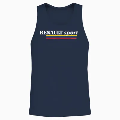 Renault Sport 1980s Retro Car Logo Unisex Tank Top - Navy