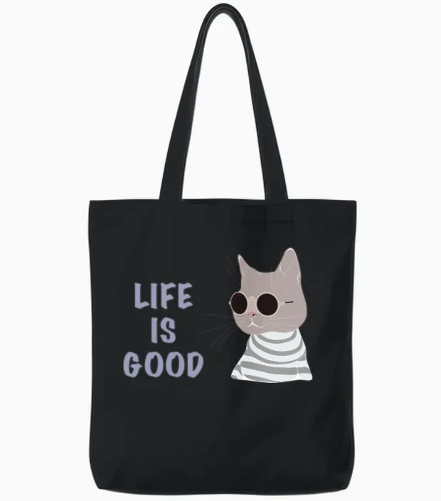 Funny Pictures Tote Bags in Black