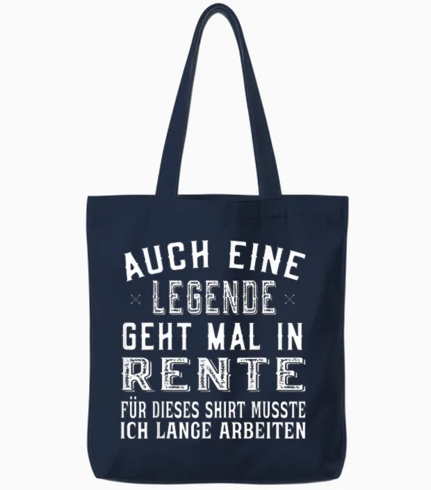 Auch Eine Legende Geht Mal in Rente Tote Bags in Navy