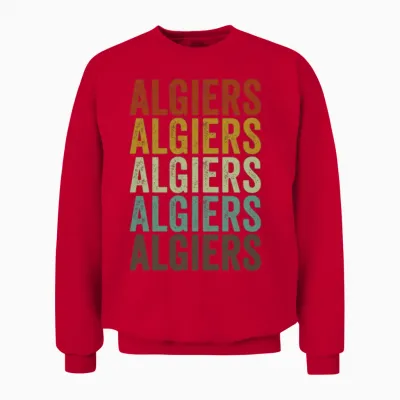 Algiers Algeria Retro Vintage Unisex Sweatshirt - Red
