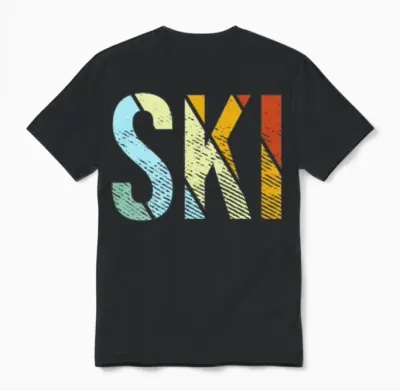 Ski Retro Unisex T-Shirt - Black