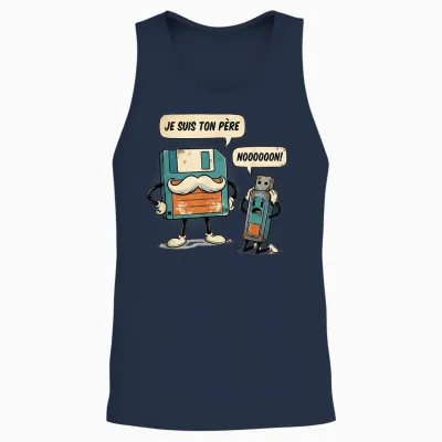 Homme Je Suis Ton Père Disquette Clé Usb Nostalgie Informaticien Unisex Tank Top - Navy