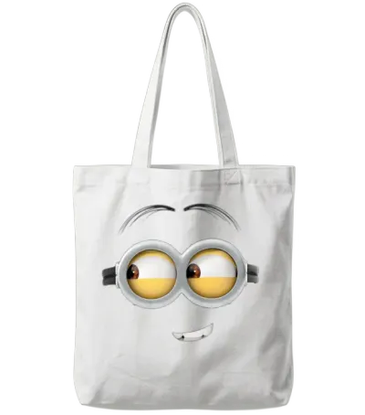 Minions Dave Face Costume Tote Bags - White
