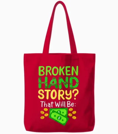 Drôle De Chirurgie De La Main Cassée Tote Bags - Red
