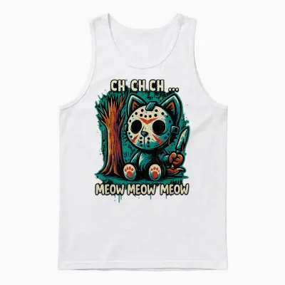 Cat Movie Horror - Ch Ch Ch Meow Unisex Tank Top - White