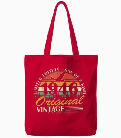 Vintage 1946 Cadeau Anniversaire 80 Ans Pour Hommes Femmes Tote Bags - Red