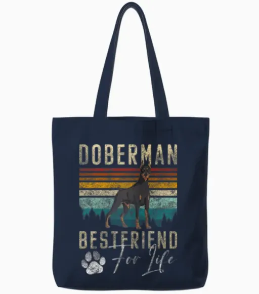 Guard Dog Puppy Dog Owner Tote Bags - Navy