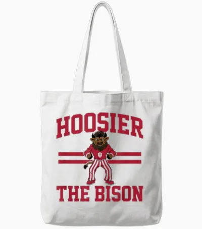 Hoosier the Bison - Indiana Hoosiers Tote Bags - White