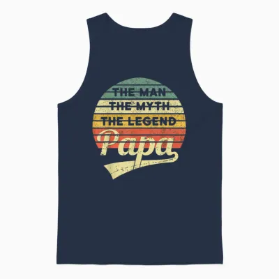 Vatertag Retro - the Man the Myth the Legend Papa Unisex Tank Top - Navy