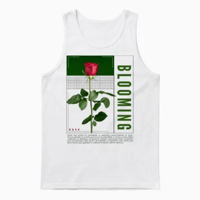 Blooming Rose - Retro Floral Quote Unisex Tank Top - White