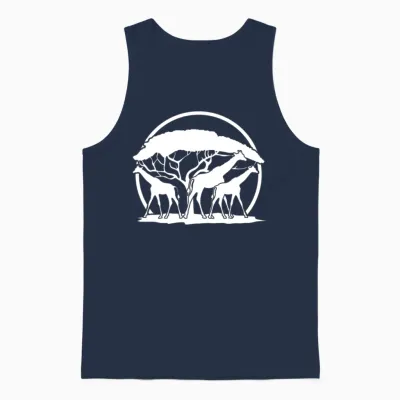 Giraffe Safari Giraffe Unisex Tank Top - Navy