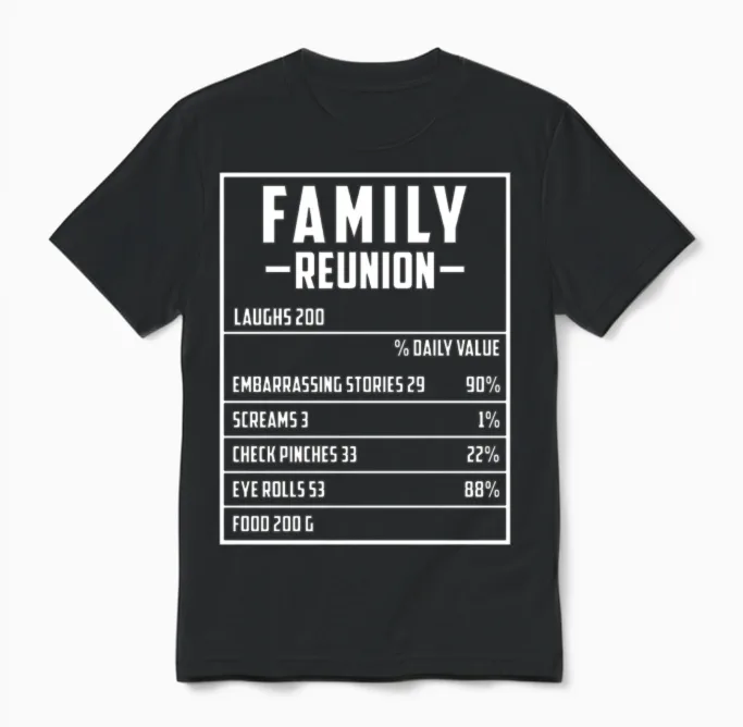 Matching Family Gathering Reunion Party Family Unisex T-Shirt in Black