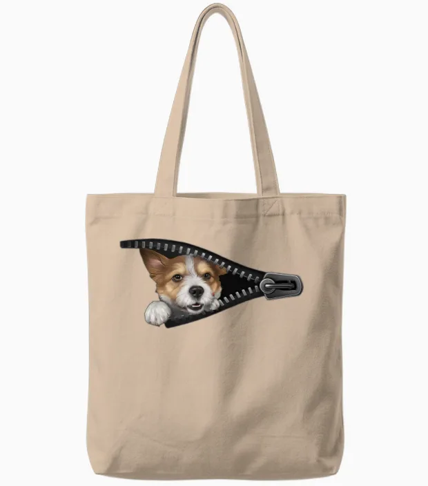 Dog Lovers Tote Bags in Natural