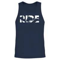 Snowmobile Ride Snowmobiling Silhouette Winter Unisex Tank Top - Navy – 2