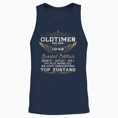 Geschenk Zum 84. Geburtstag Oldtimer Original Jahrgang 1942 Unisex Tank Top - Navy