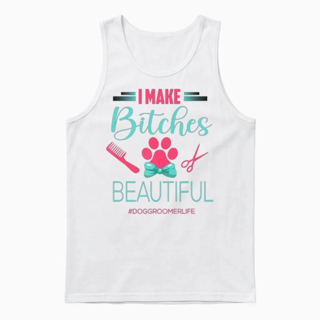 Dog Groomer Shirt Dog Grooming Outfit Funny Dog Gr Unisex Tank Top in White