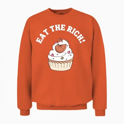 Eat the Rich Retro Socialist Unisex Sweatshirt - Orange