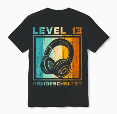 Level 13 Freigeschaltet Video Gamer 13. Geburtstag Junge Unisex T-Shirt - Black