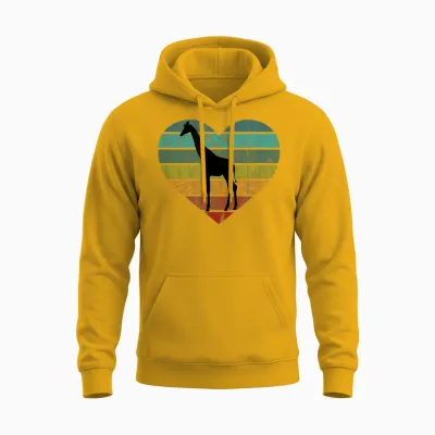Rette Serengeti Safari Kenia Afrika Herz Ich Liebe Giraffen Unisex Hoodie - Gold
