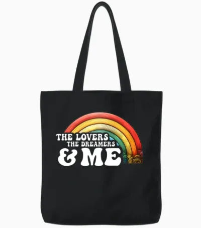 Rainbow Connection-The Lovers the Dreamers and Me Tote Bags - Black