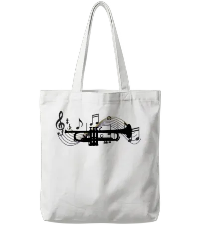 Trumpet Tote Bags - White