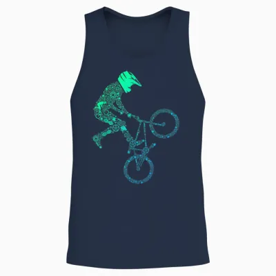 Boys Bmx Bike Shirts | Bike Rider Gear Bmx T-Shirt, Black Unisex Tank Top - Navy