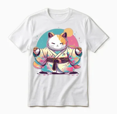 Cat Kimono Unisex T-Shirt - White