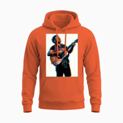 Guitarist Burst Pop Art Unisex Hoodie - Orange