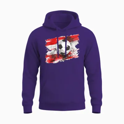 österreich T-Shirt Flagge Fußball Austria Herren & Damen Unisex Hoodie - Purple