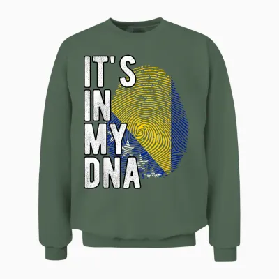 Funny It's in My Dna Bosnien-Herzegowina-Flagge Fingerabdruck Unisex Sweatshirt - Military Green