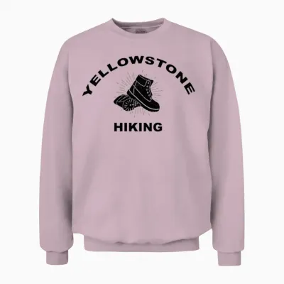 Yellowstone Hiking Unisex Sweatshirt - Light Pink
