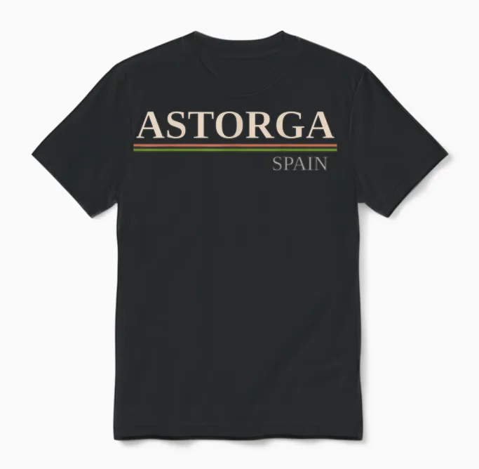 Astorga Espagne Unisex T-Shirt in Black