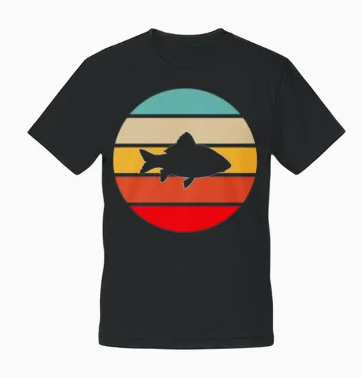Fish Retro Unisex T-Shirt - Black