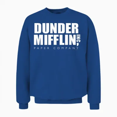 The Office Dunder Mifflin Official Short Sleeve Unisex Sweatshirt - Royal