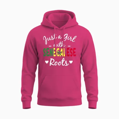 Just a Girl with Senegalese Roots, Senegalese Ancestry T-Shirt, Black, S Unisex Hoodie - Heliconia