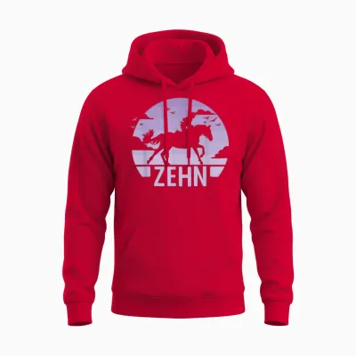 10. Geburtstag Reiterin 10 Jahre Mädchen Pferde Geburtstags Unisex Hoodie - Red