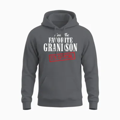It's Official I'm the Favorite Grandson Funny Unisex Hoodie - Charcoal