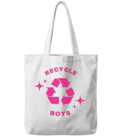 Recycle Boys Y2k Aesthetic Tote Bags - White