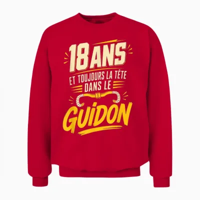 18 Ans Vélo Homme Humour Cycliste Cadeau Anniversaire Unisex Sweatshirt - Red