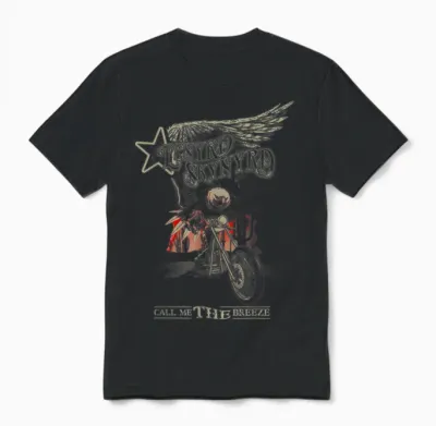 Lynyrd Skynyrd Call Me Breeze Biker Eagle Classic Retro Rock Unisex T-Shirt - Black