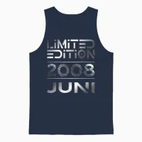 Limited Edition Juni 2008 Junge Mädchen 18. Geburtstag Unisex Tank Top in Navy - 1