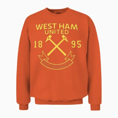 West Ham United Chest Crest Birthday Chirstmas Unisex Sweatshirt - Orange