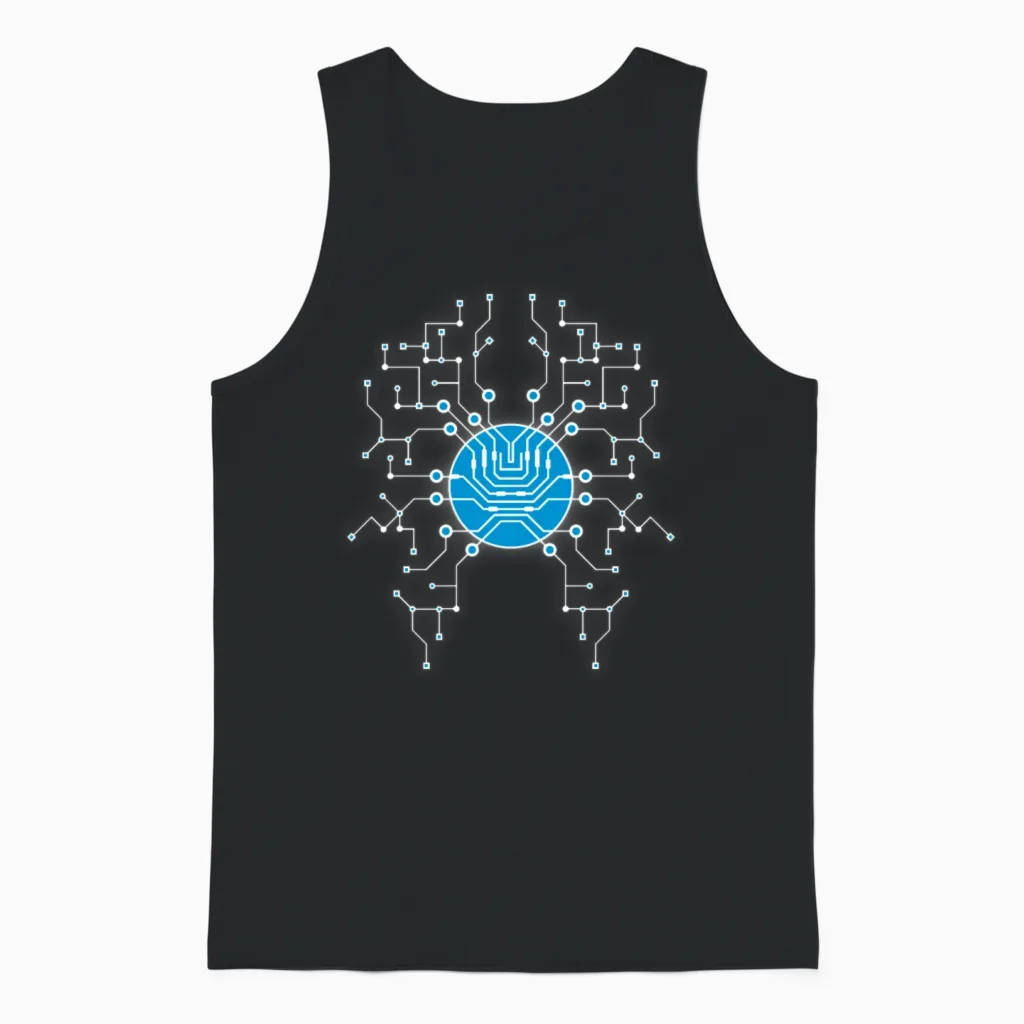 Cpu Data Circuit Computer Nerd Electrical Board Unisex Tank Top in Black