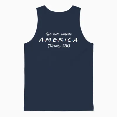 The One Where America Turns 250 Patriotic 4th of July Unisex Tank Top - Navy